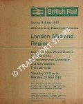 Alterations to Passenger Services, Spring Holiday 1967 - Liverpool Area, Wirral Electric Train Service, Manchester and Altrincham and Bury Electric Train Services, Saturday 27 May to Monday 29 May 1967 by British Railways London Midland Region